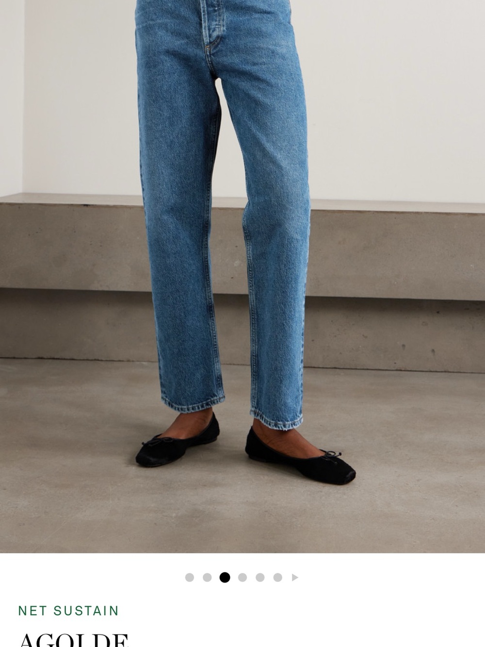 Agolde Straight Leg High-Rise Jeans in Medium Blue Wash - Picture 1 of 6